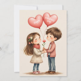 Happy Valentine's Day Niedlichen Paar Feiertagskarte