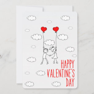Happy Valentine's Day Niedlichen Paare Feiertagskarte