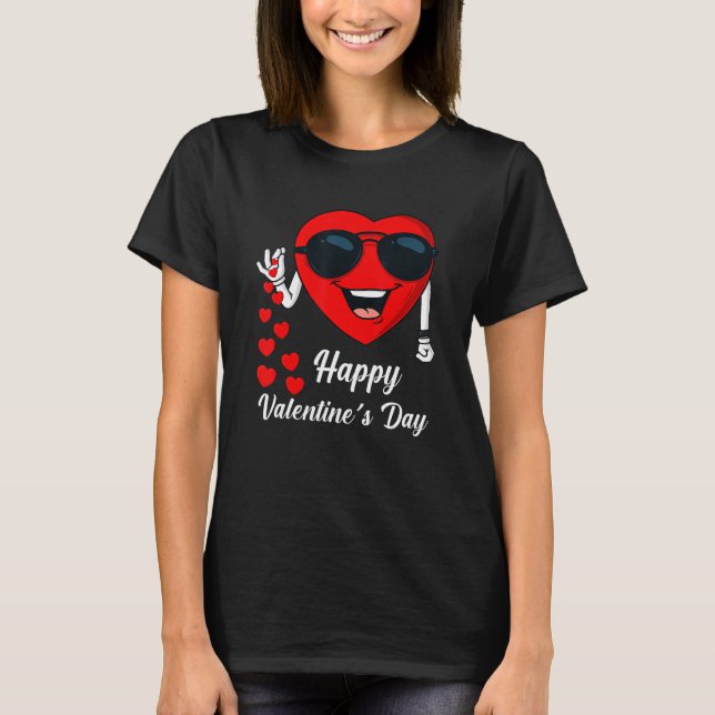 Happy Valentines Day Niedliches Herz Baden T-Shirt (Vorderseite)