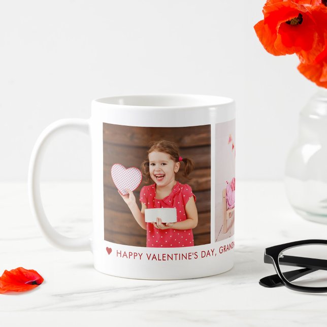 Happy Valentine's Day Oma 3 Foto Custom Kaffeetasse (Von Creator hochgeladen)