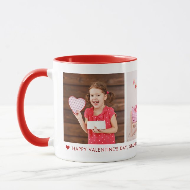 Happy Valentine's Day Opa 3 Foto Custom Tasse (Links)