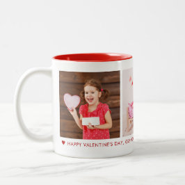 Happy Valentine's Day Opa 3 Foto Custom Zweifarbige Tasse