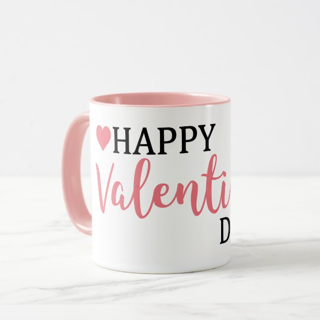 Happy Valentine's Day Orangenkaffee Tasse (Vorderseite Links)