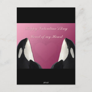 Happy Valentines Day Orca Killer Whale Herz von My Feiertagspostkarte