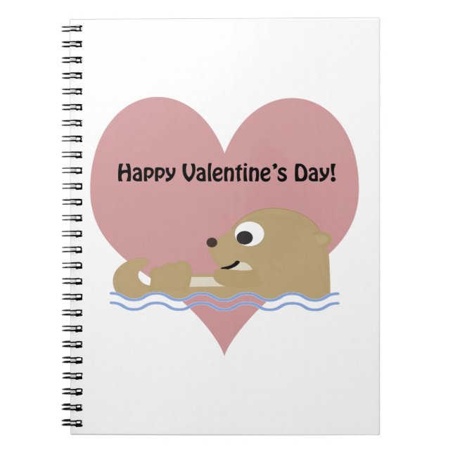 Happy Valentines Day Otter Notizblock (Vorderseite)