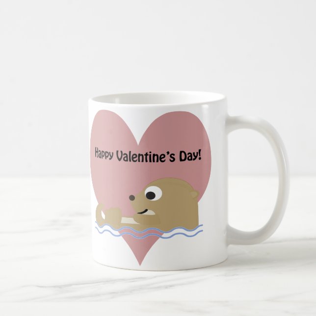 Happy Valentines Day Otter Tasse (Rechts)