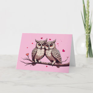 Happy Valentine's Day Owls Feiertagskarte