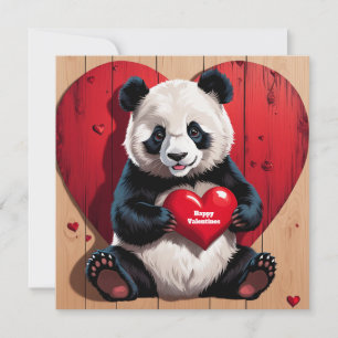 Happy Valentine's Day Panda Bär Feiertagskarte