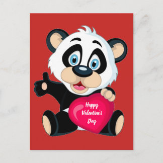 Happy Valentine's Day Panda Bär Postkarte