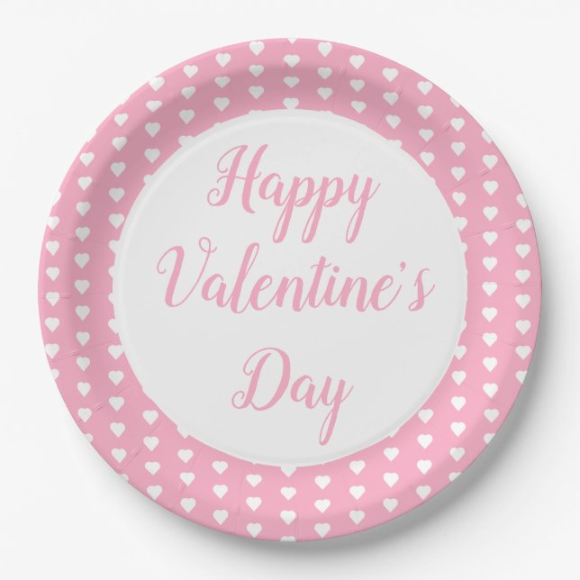 Happy Valentine's Day Paper Plate Pappteller (Vorderseite)