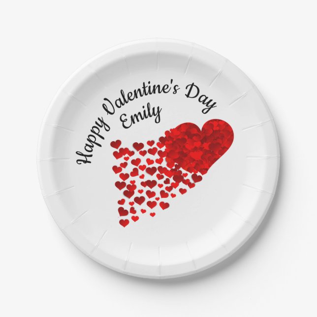 Happy Valentine's Day Pappteller (Vorderseite)