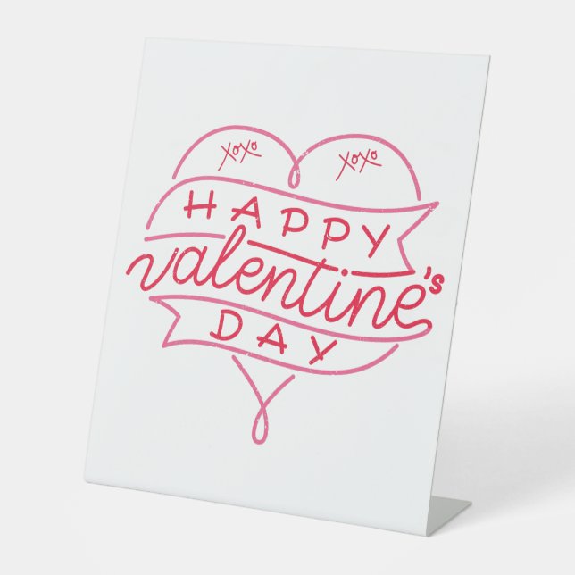 Happy Valentine's Day Pedestal Sign Sockelschild (Vorderseite)