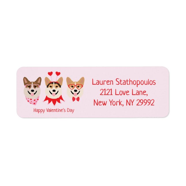 Happy Valentines Day Pembroke Welsh Corgi Hunde (Vorne)