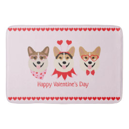 Happy Valentines Day Pembroke Welsh Corgi Hunde Badematte