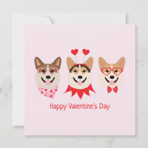 Happy Valentines Day Pembroke Welsh Corgi Hunde Feiertagskarte