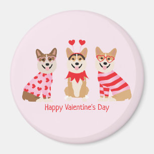 Happy Valentines Day Pembroke Welsh Corgi Hunde Magnet