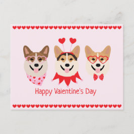 Happy Valentines Day Pembroke Welsh Corgi Hunde Postkarte