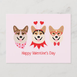 Happy Valentines Day Pembroke Welsh Corgi Hunde Postkarte