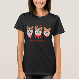 Happy Valentines Day Pembroke Welsh Corgi Hunde T-Shirt