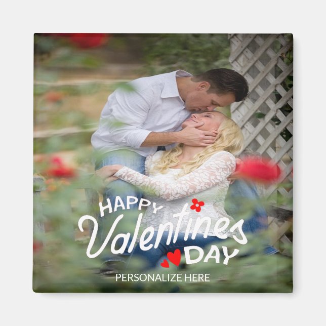 Happy Valentine's Day Personalisiert Magnet (Vorne)