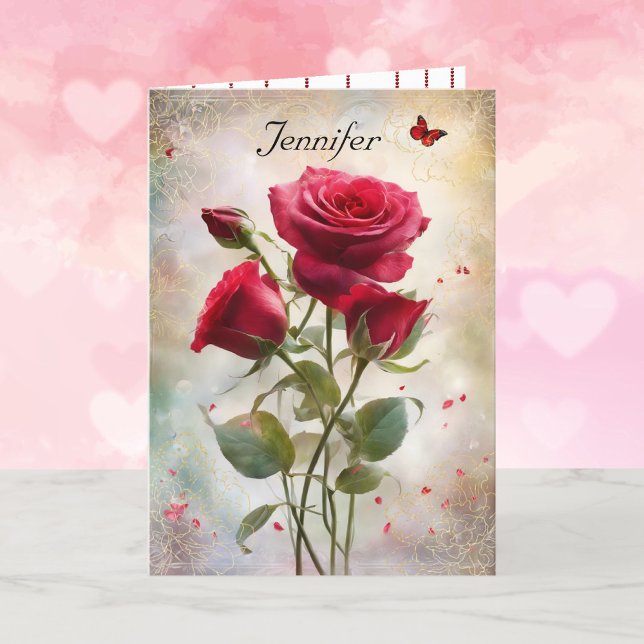 Happy Valentine's Day Personalize Name Feiertagskarte (Von Creator hochgeladen)