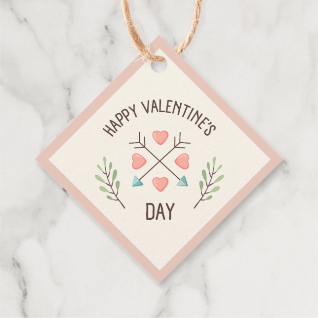 Happy Valentines Day - Pfeile Geschenkanhänger (Rückseite)