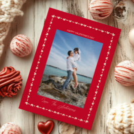 Happy Valentine's Day Photo Whimsical Heart Border Feiertagskarte