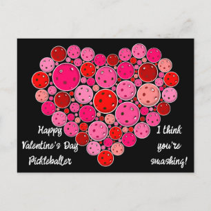 Happy Valentine's Day Pickleball Herz personalisie Postkarte