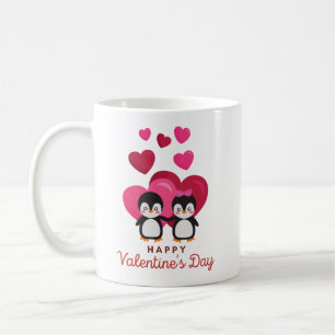 Happy Valentine's Day Pinguin Kaffeetasse