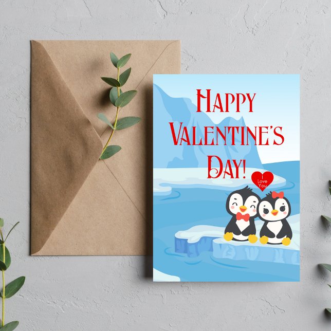 Happy Valentine's Day Pinguin Pair (Happy Valentine's Day Penguin Pair)