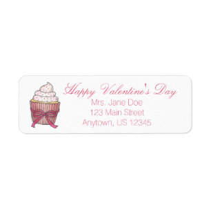 Happy Valentine's Day Pink Cupcake Sprinkles