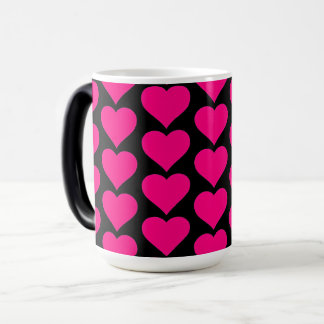 Happy Valentine's Day - pink heart accent Verwandlungstasse