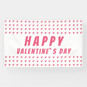 Happy Valentine's Day Pink Heart Banner