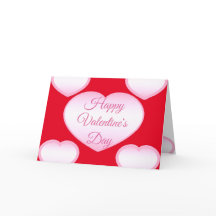 Happy Valentine's Day Pink Heart Card