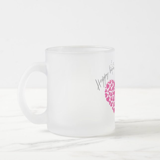 Happy Valentine's Day Pink Hearts Tasse (Links)
