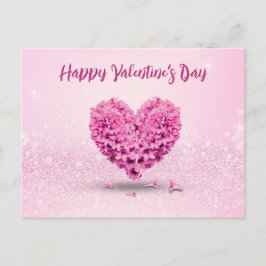 Happy Valentine's Day Pink Hyacinth Herzens Liebli Postkarte