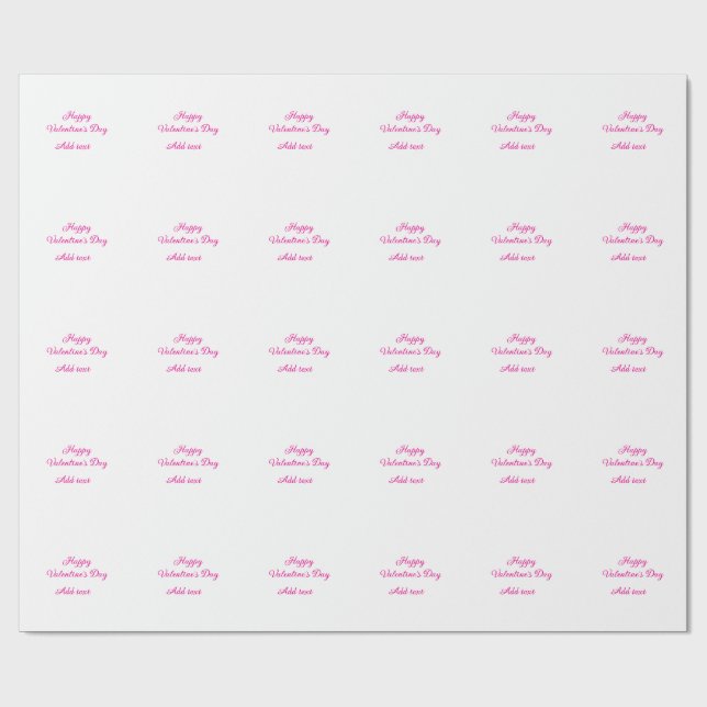 Happy Valentine's day pink text name message Geschenkpapier (Flach)