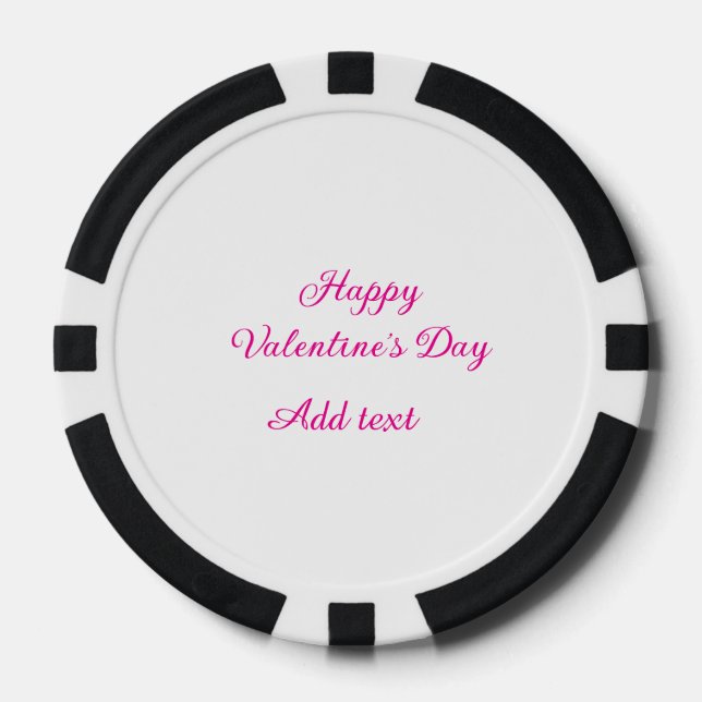 Happy Valentine's day pink text name message Pokerchips (Vorderseite)