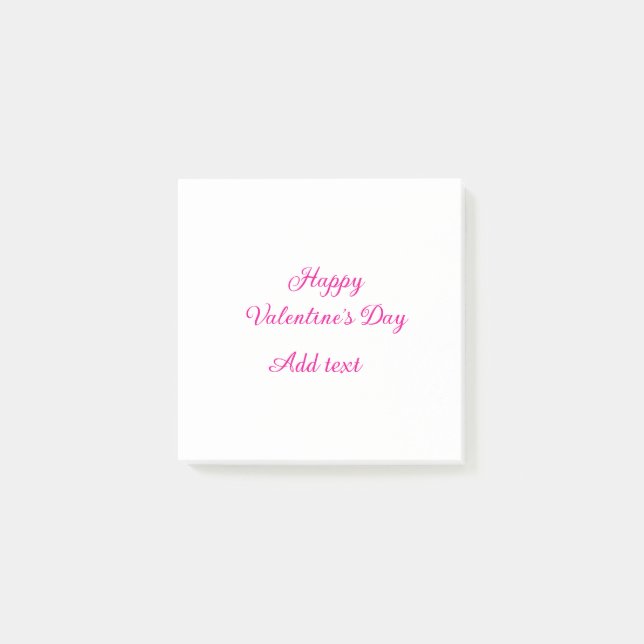 Happy Valentine's day pink text name message Post-it Klebezettel (Vorderseite)