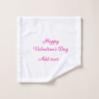 Happy Valentine's day pink text name message Waschlappen