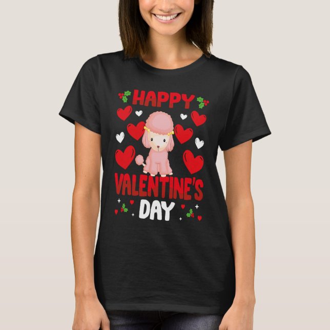 Happy Valentines Day Poodle Heart Love Animal   1 T-Shirt (Vorderseite)