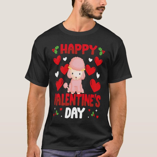 Happy Valentines Day Poodle Heart Love Animal   1 T-Shirt (Vorderseite)