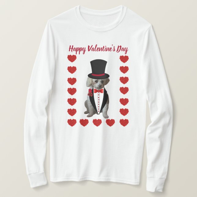 Happy Valentine's Day Poodle T - Shirt (Design vorne)