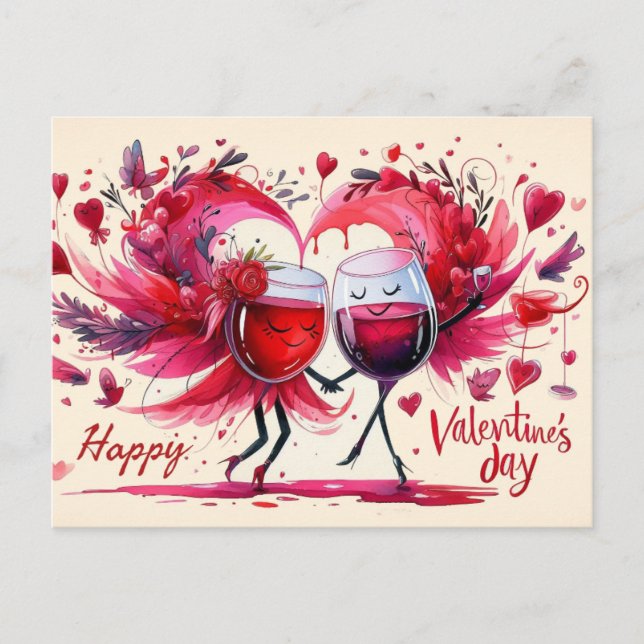 Happy Valentines Day Postcard Postkarte (Vorderseite)