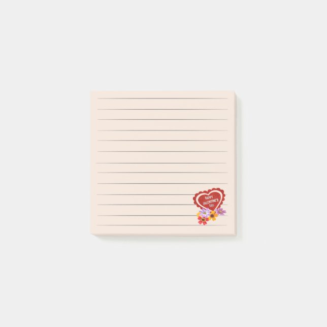 Happy Valentines Day Postit Notes Post-it Klebezettel (Vorderseite)