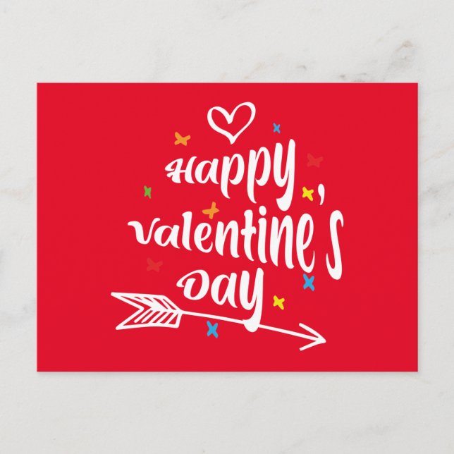 Happy Valentine's Day Postkarte (Vorderseite)