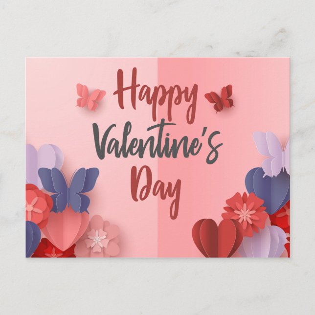 Happy Valentines Day Postkarte (Vorderseite)