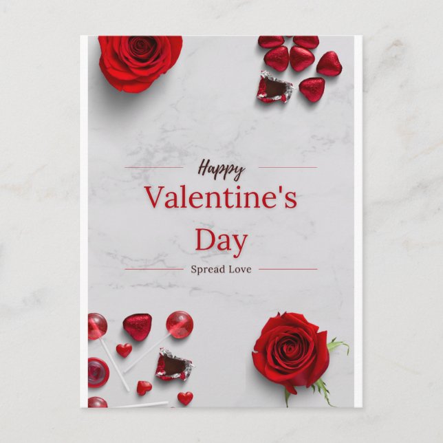 Happy Valentine's Day Postkarte (Vorderseite)