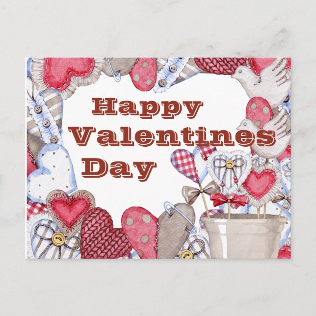 Happy Valentines Day Postkarte (Vorderseite)