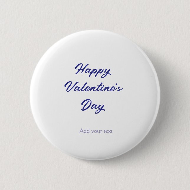 Happy Valentine's day purple name add message text Button (Vorderseite)